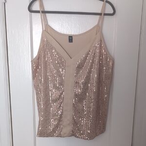 Sequins Camisole with Spaghetti Straps